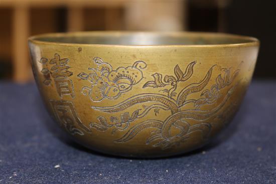A 19th century Sino Tibetan mendicant bowl diameter 11.5cm